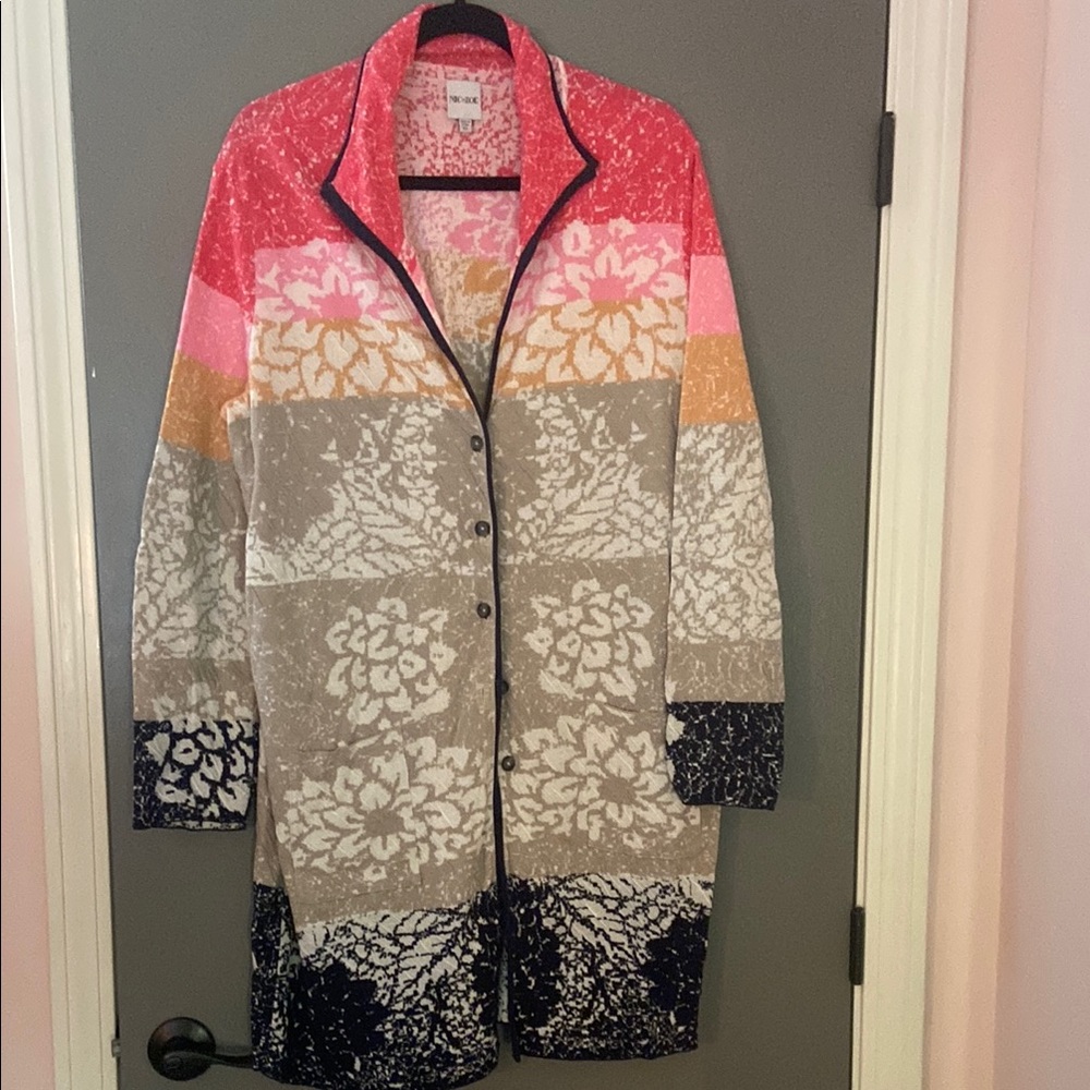 NWOT Colorful Floral Button-Up Cardigan, Size XL
